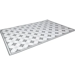 Tapis vinyle motif carreau de ciment blanc et gris 97x147cm