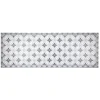 Tapis vinyle motif carreau de ciment blanc et gris 70x190cm