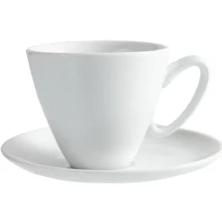 Tasse à café blanche avec sous tasse modèle slide