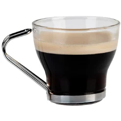 Tasse à café en verre et métal x 6