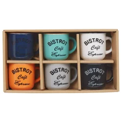 Tasse à café expresso multicolore Bistrot x6