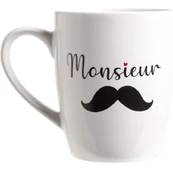 Tasse en céramique Monsieur ou Madame H12 cm