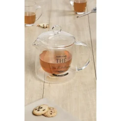 Théière en verre transparent