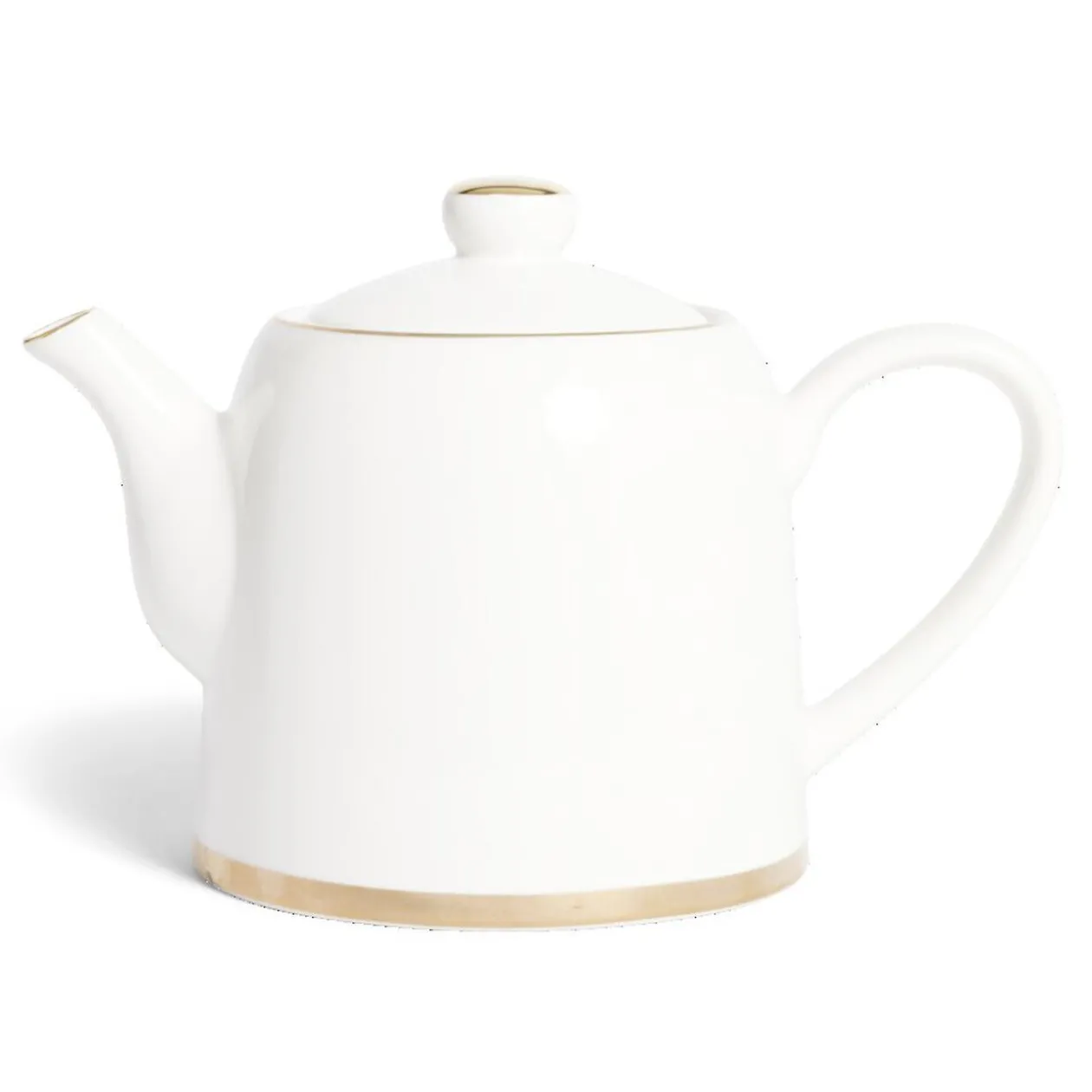 Théière 1L faïence blanc et doré Ø12xH15xm