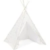 Tipi Flower polyester blanc à pois - L120xP120xH160 cm