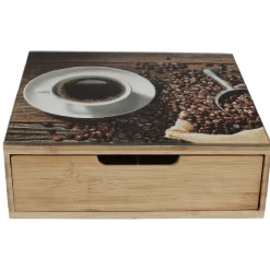 Tiroir à dosettes bambou design graine de café