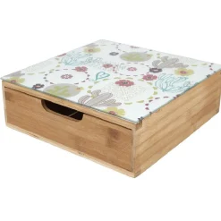 Tiroir toutes dosettes bambou motif cactus multicolore