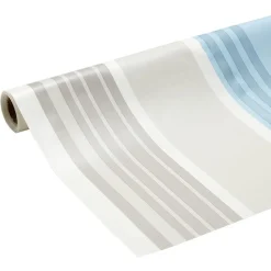 Toile cirée bayadère gris bleu 140 cm