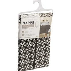 Toile cirée rectangulaire imprimée géométrique pvc noir et blanc