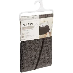 Toile cirée ronde imprimée pvc noir Ø160 cm