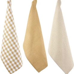 Torchon beige blanc x3