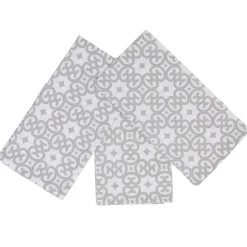 Torchon blanc à motifs gris design romantique x3