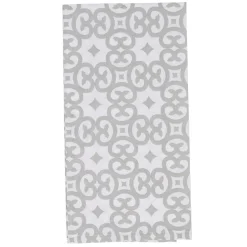 Torchon blanc à motifs gris design romantique x3