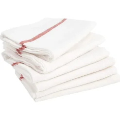 Torchon blanc et rouge x6