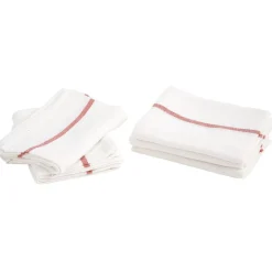 Torchon blanc et rouge x6