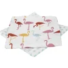 Torchon coton motif flamant rose x 2