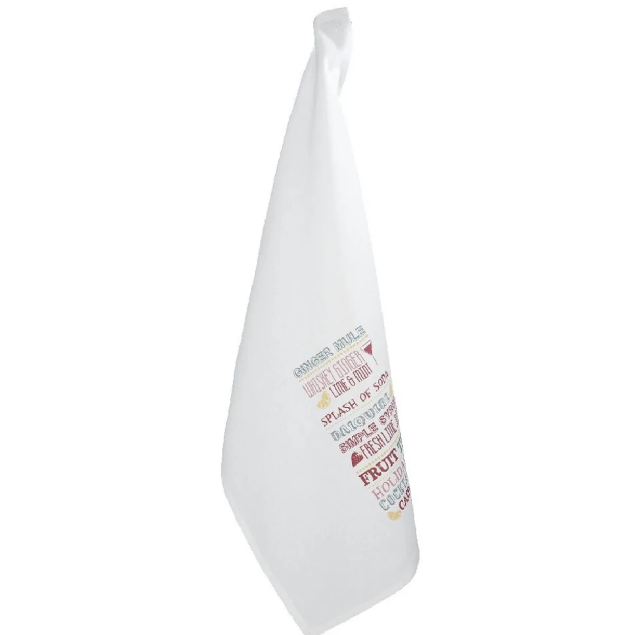 Torchon coton motif recette cocktail x 2