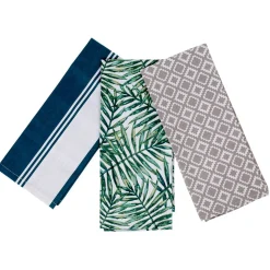 Torchon de cuisine design tropical feuillage x 3
