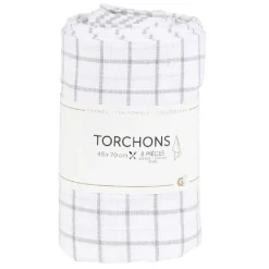 Torchon de cuisine motif carreaux l45xL70 cm x8