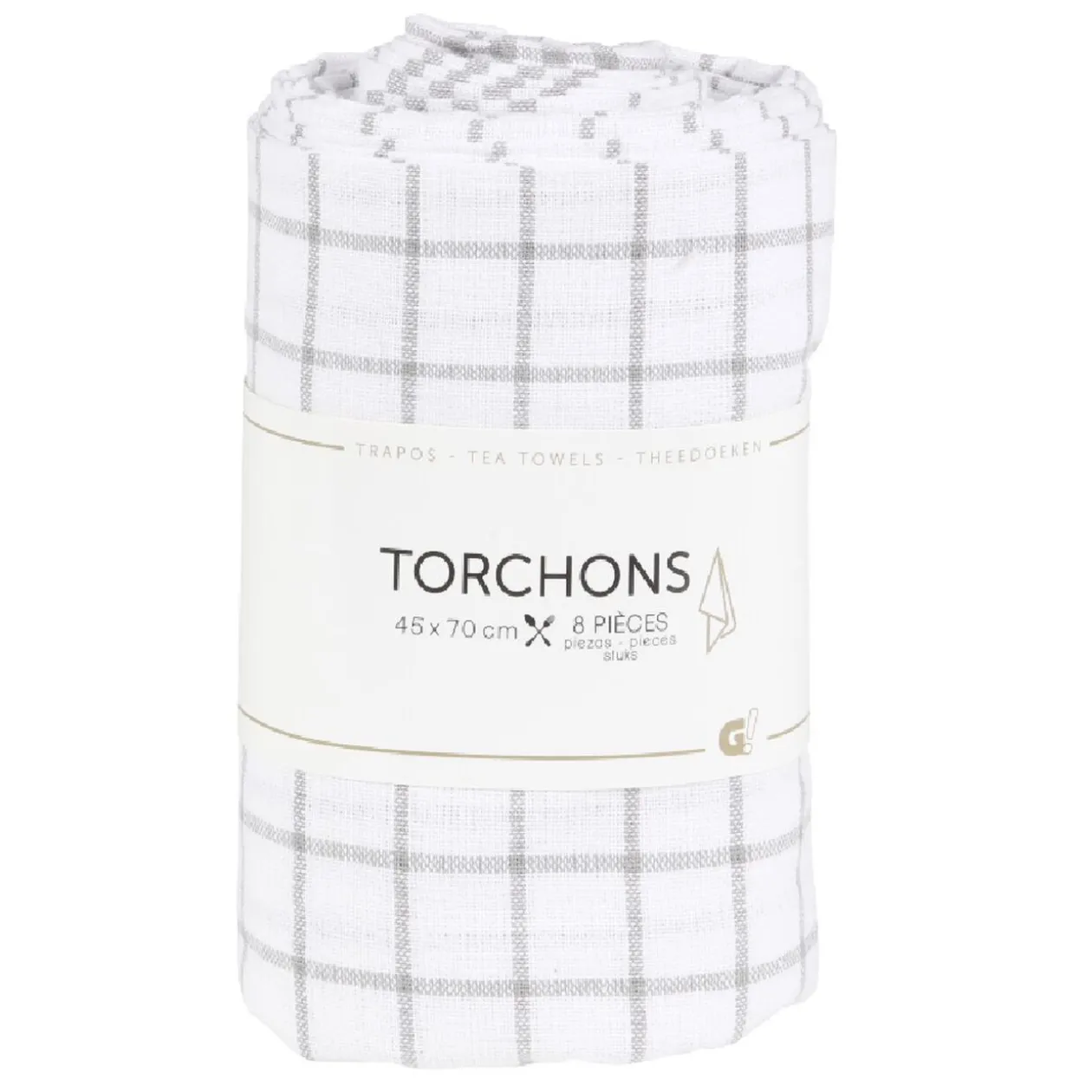 Torchon de cuisine motif carreaux l45xL70 cm x8