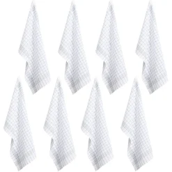 Torchon de cuisine motifs carreaux x8 - 100% coton 45x70cm