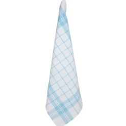 Torchon design quadrillage bleu x2