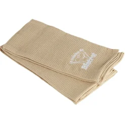 Torchon en coton brodé beige x2