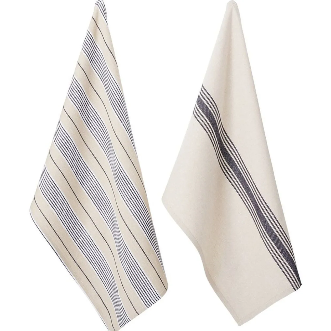 Torchon imprimé blanc et noir x2 - 100% coton 45x70cm