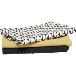 Torchon imprimé et uni x 3