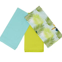 Torchon multicolore design tropical x3