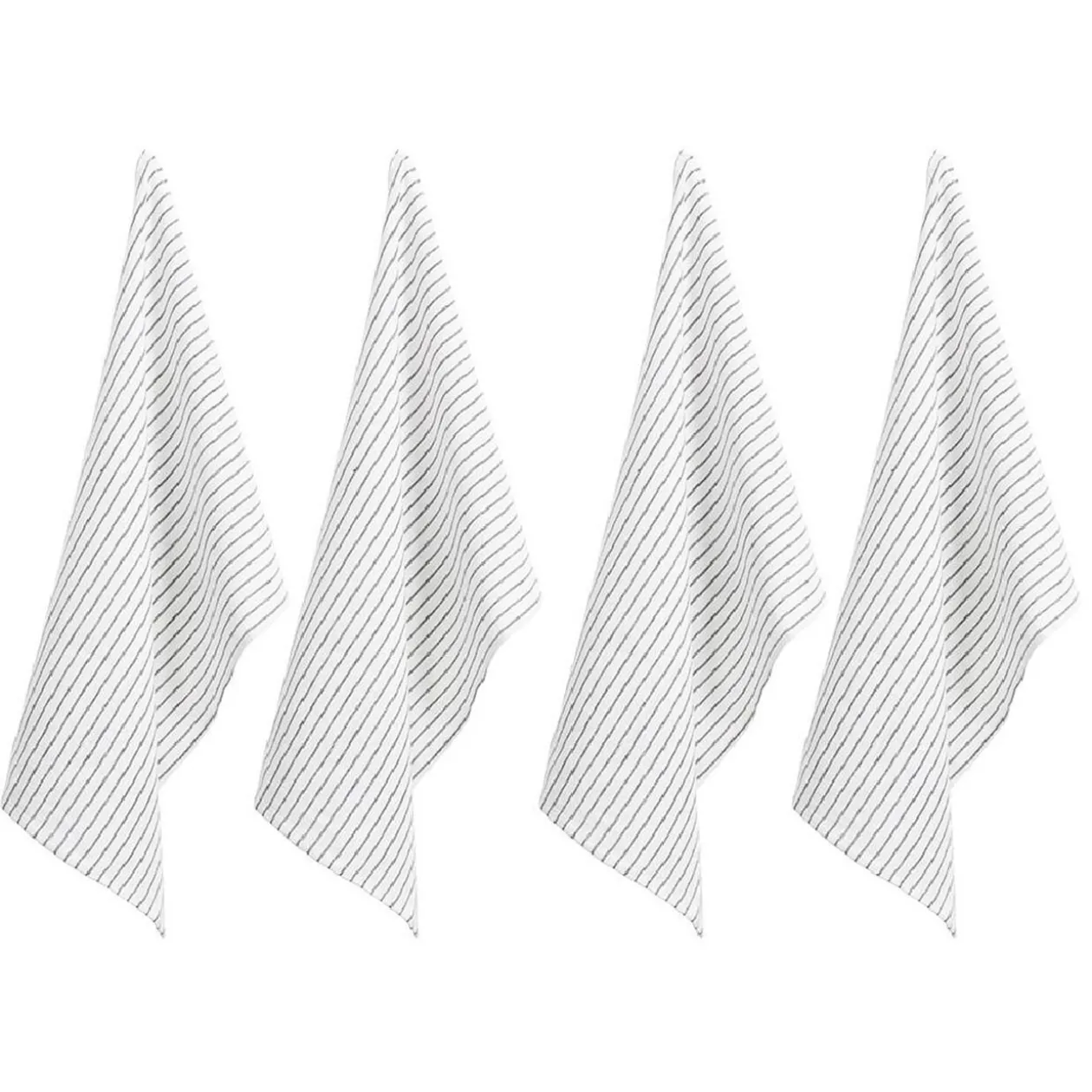 Torchon rayure noir et blanc 100% coton 45x60cm x4