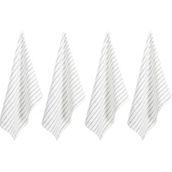 Torchon rayure noir et blanc 100% coton 45x60cm x4