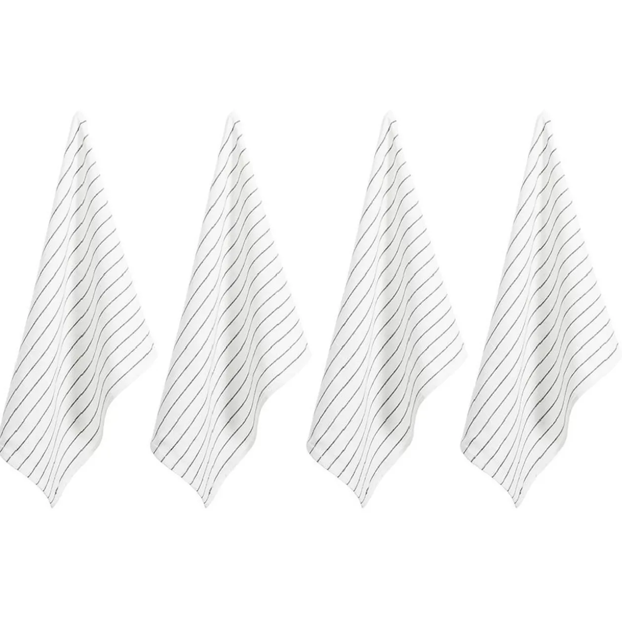 Torchon rayure noir et blanc 100% coton 45x60cm x4