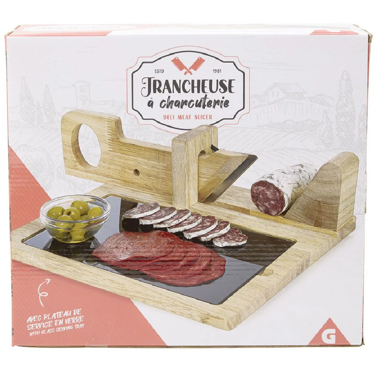 Trancheuse à charcuterie en bois