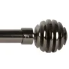 Tringle à rideau extensible 120-210 cm embout boule strié noir