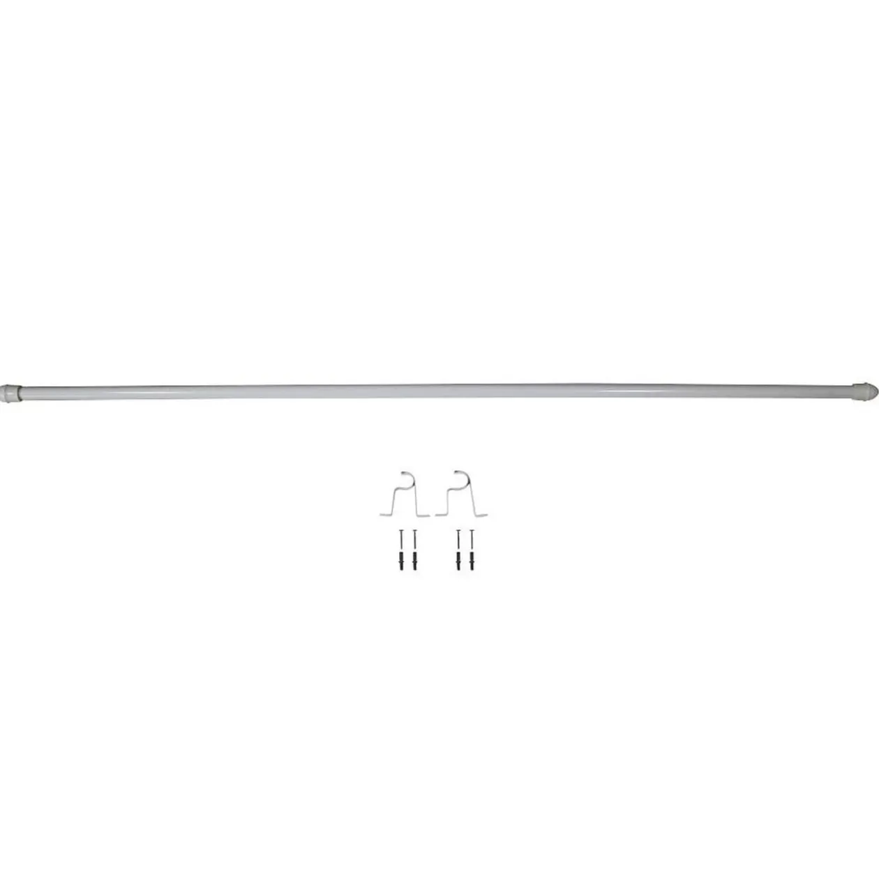 Tringle à rideau Extensible 85-135 cm Bistrot embout rond blanc