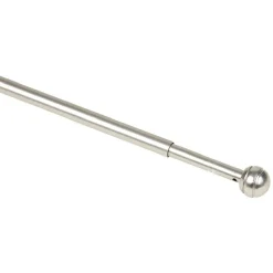Tringle de vitrage Extensible 40-60 cm embout boule strié chromé mat