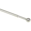 Tringle de vitrage Extensible 60-80 cm embout boule strié chromé mat