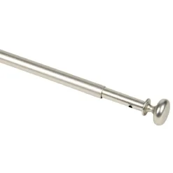 Tringle de vitrage Extensible 60-80 cm avec embout rond chrome mat