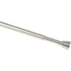 Tringle de vitrage Extensible 60-80 cm embout toupie chromé mat