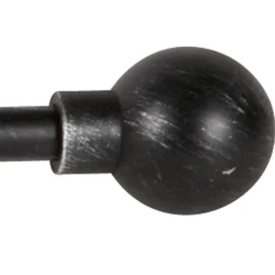 Tringle de vitrage Extensible 60-80 cm embout boule noir vieilli