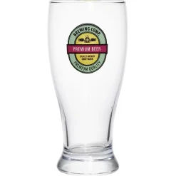 Verre à bière transparent inscription Premium Beer 56,5cl - Ø9,5xH20cm