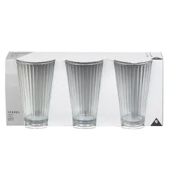 Verre à eau embossé transparent 32,5 cl x3