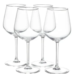 Verre à pied 47 cl x4 avec gobelet en verre 40 cl x4