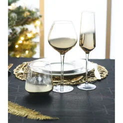 Verre à pied effet doré