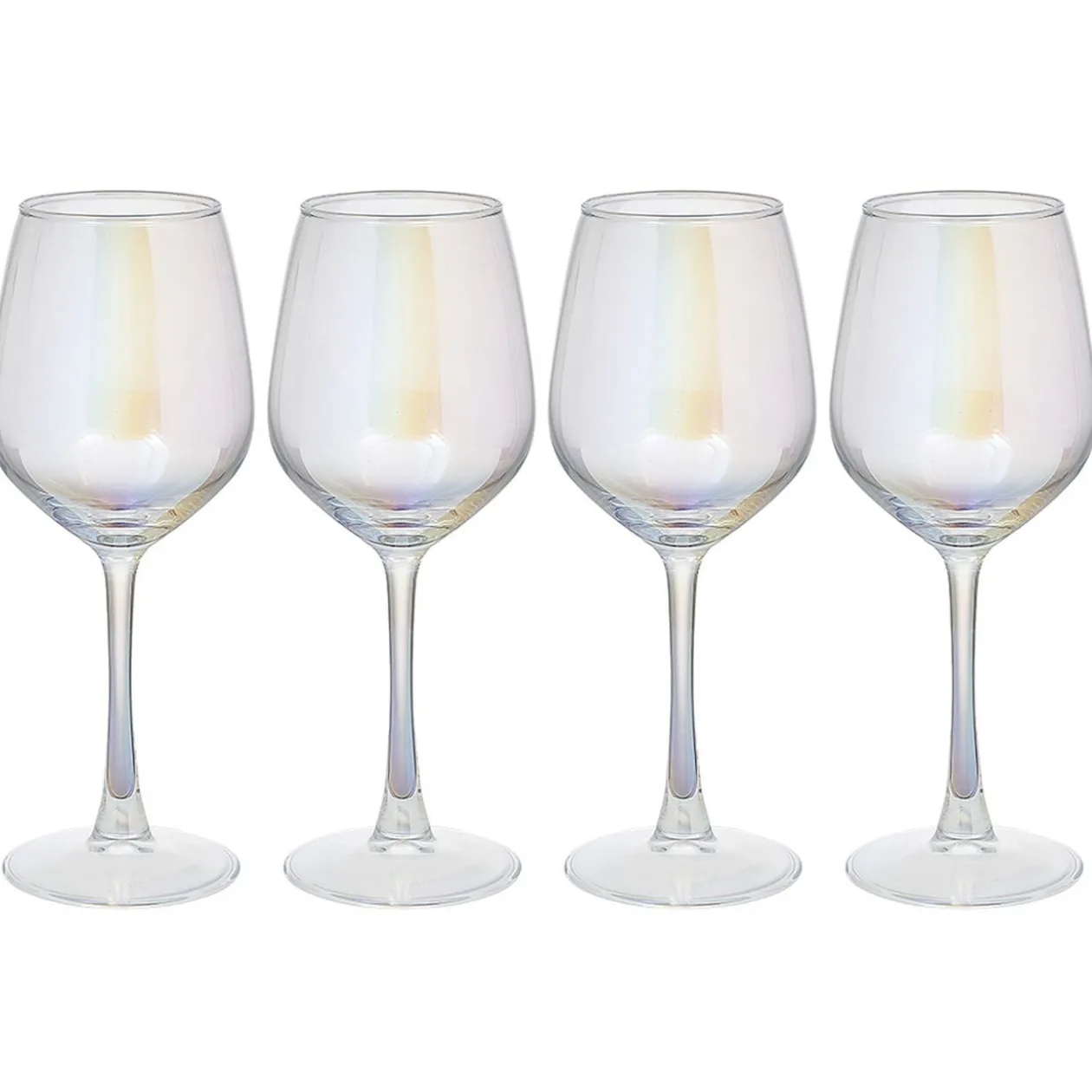 Verre à vin transparent irisé x4