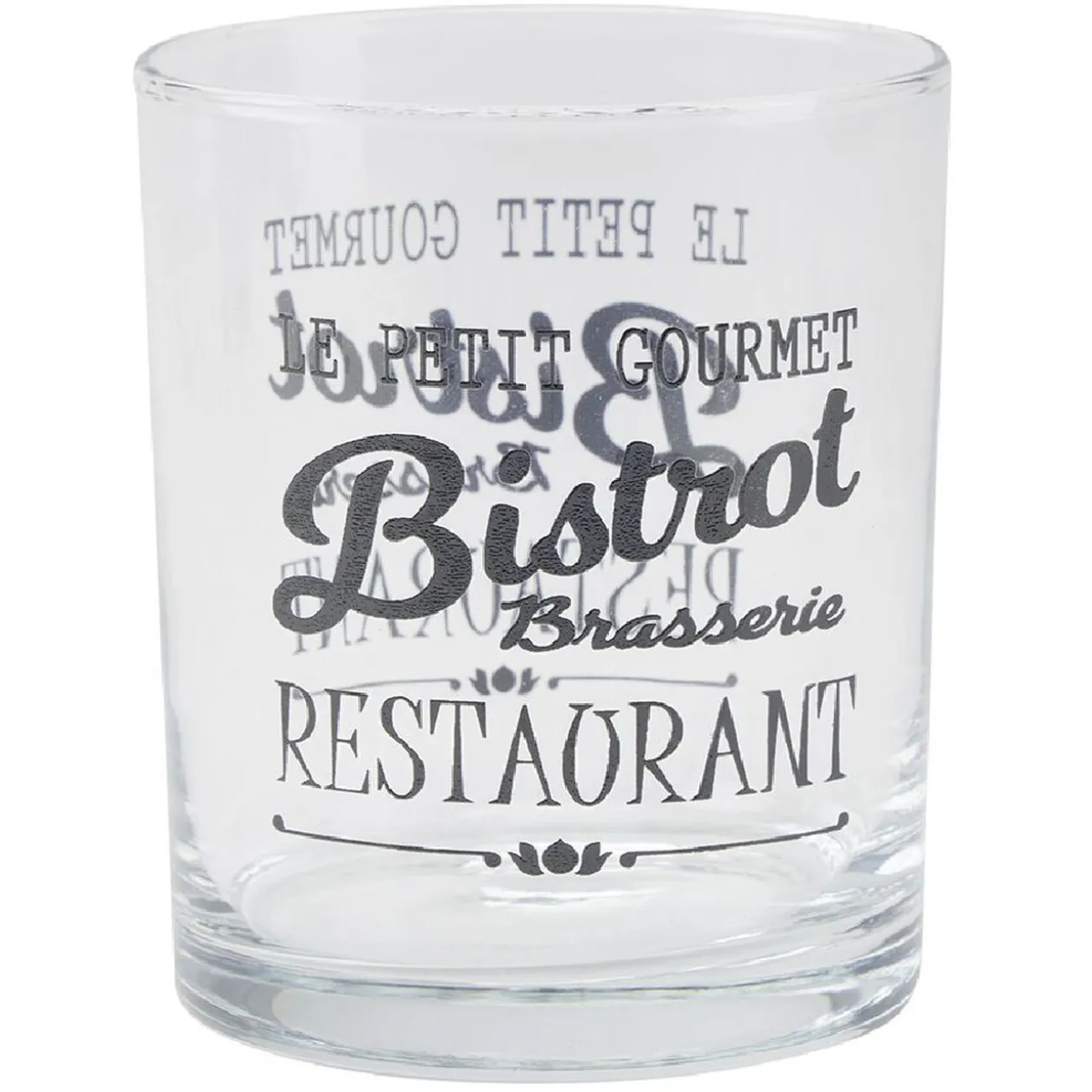Verre bas en verre transparent design Bistrot x6