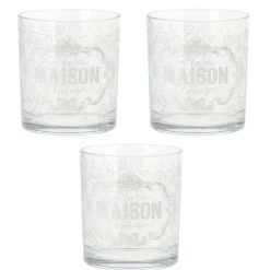 Verre bas la maison vintage x 3