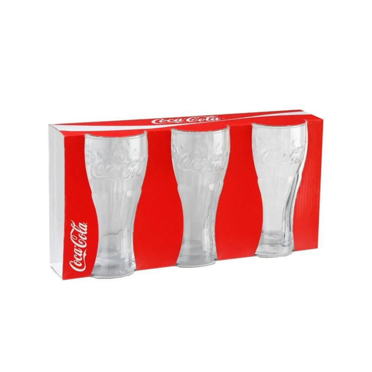 Verre Coca-Cola transparent x3