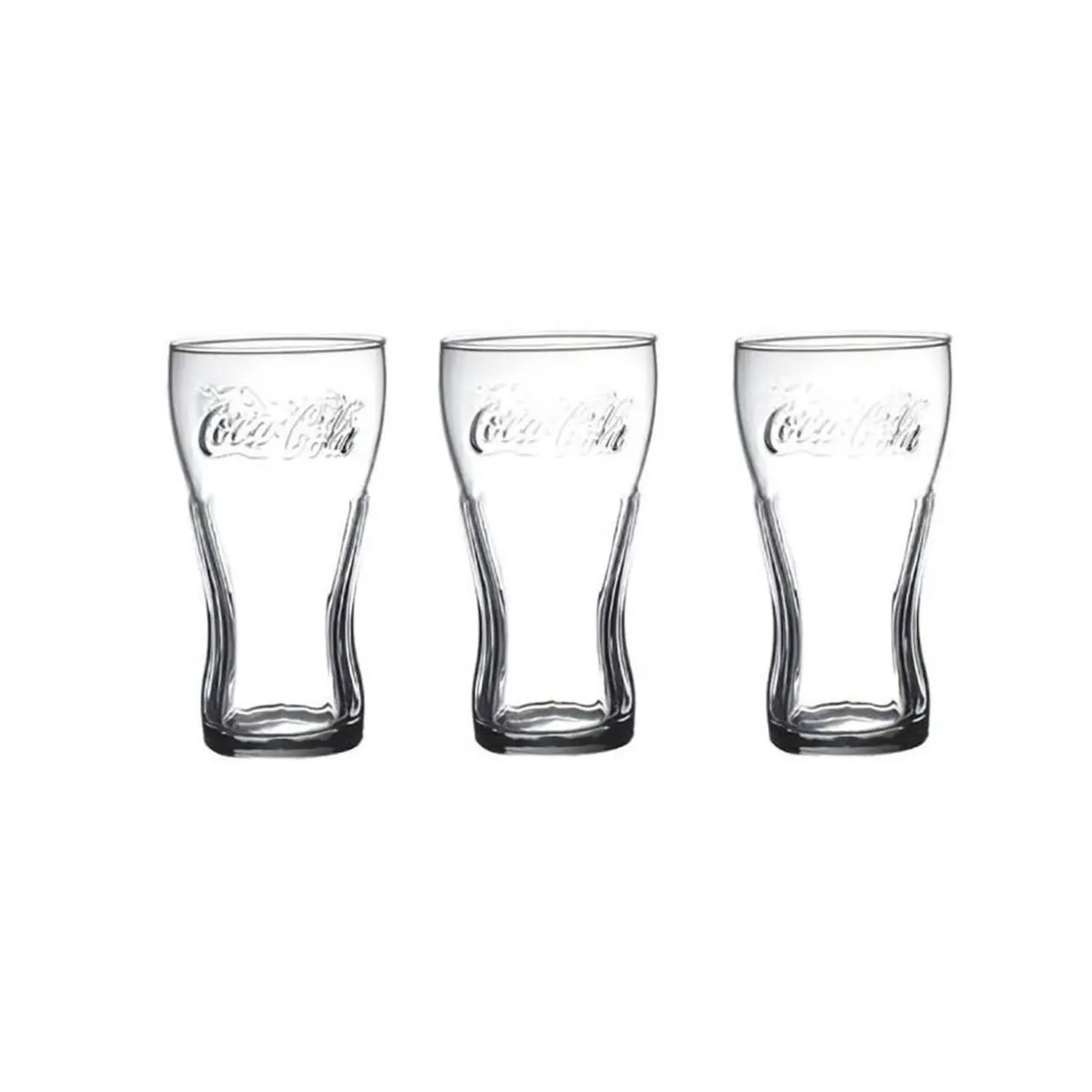 Verre Coca-Cola transparent x3